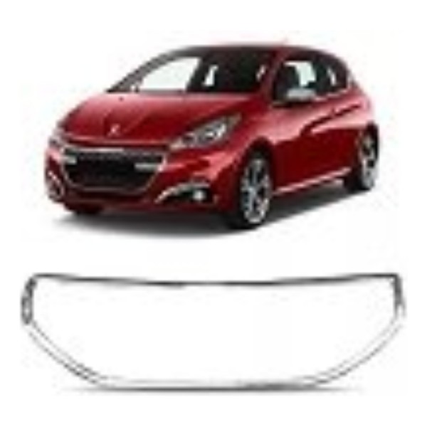 Grade Cromado Parachoque Peugeot 208 2017 A 2020